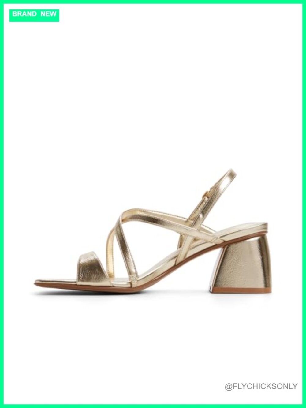 Vegan Block Heel Square Toe Buckle Slingback Sandals